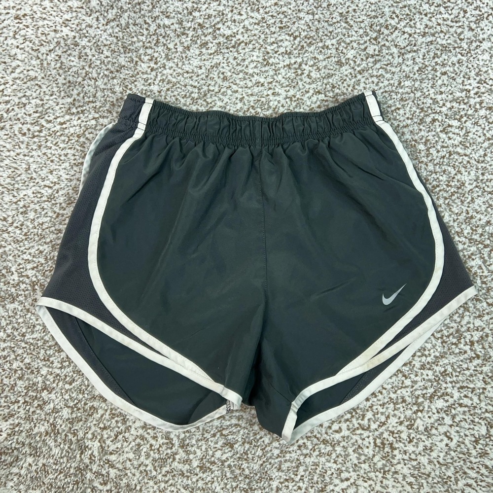 Nike Shorts Womens XS Gray Dri-FIT Lined Tempo Running Athletic Gym Workout Logo